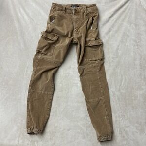 American Bazi Corduroy Jeans Size M Jogger Pants Cargo Pants Beige Denim Pants